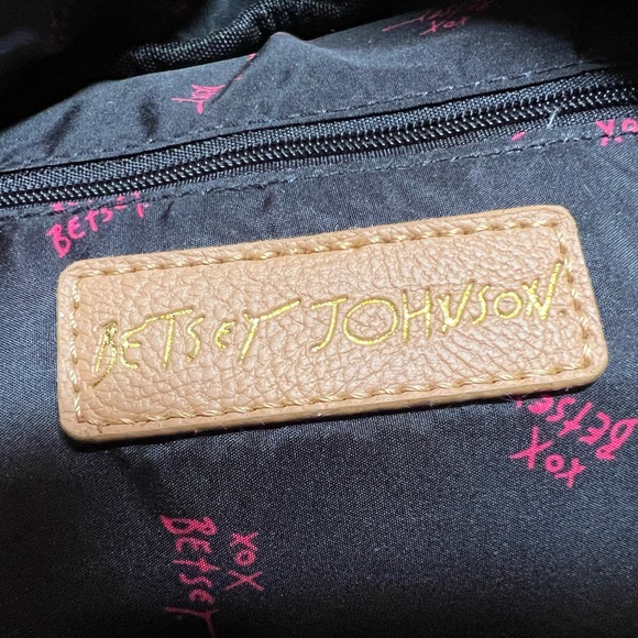 Betsy Johnson NWT Denim Blue Quilted Backpack with Small  Brown Purse (P034) - Picture 14 of 16